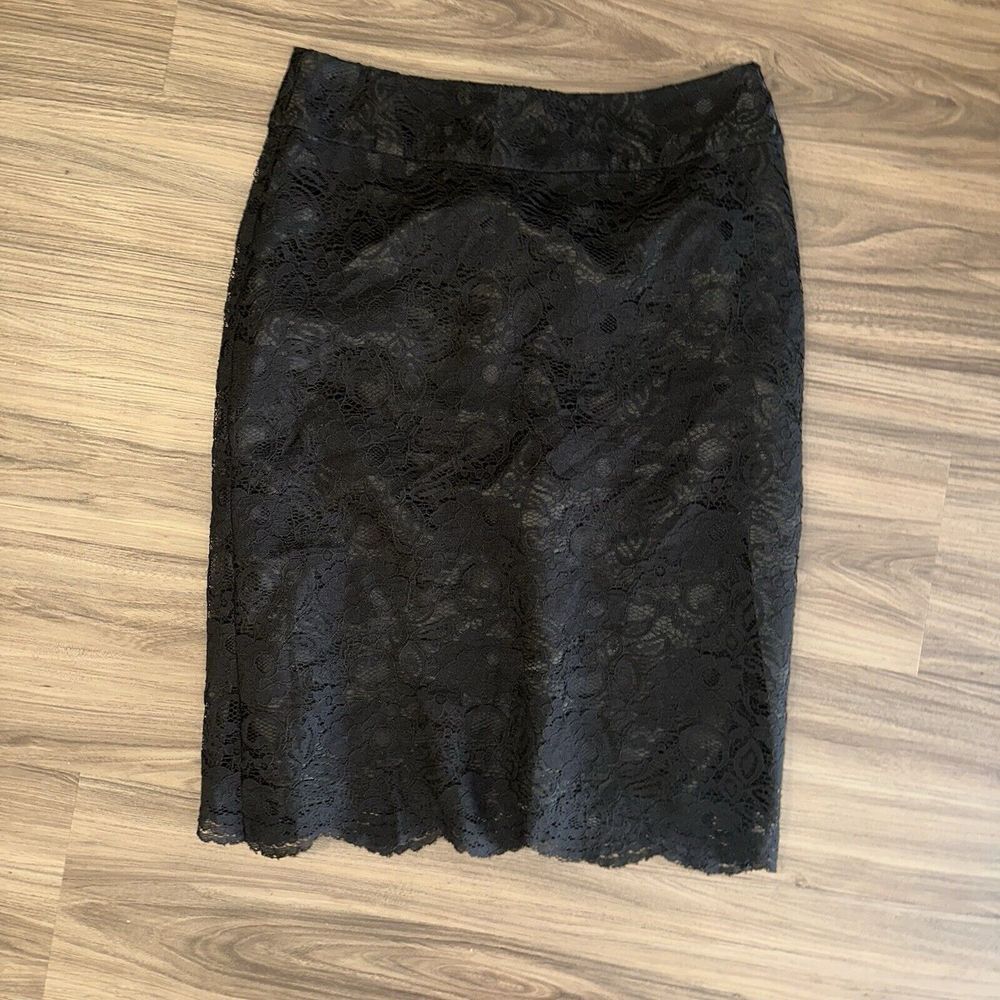Banana Republic Skirt Womens Size 6 Black Lace Overlay Straight Pencil Skirt
